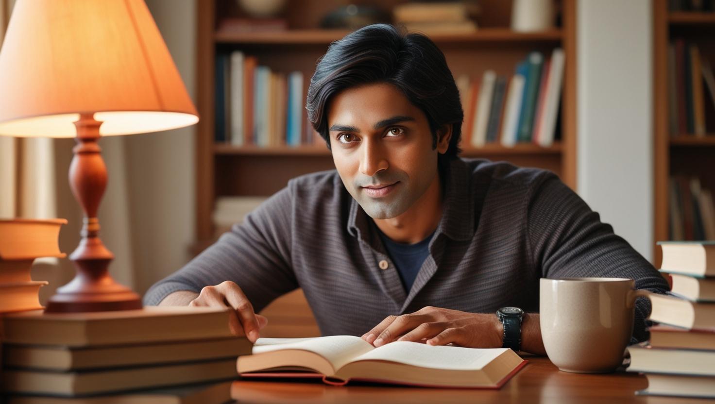 a-person-studying-in-a cozy setting at a home desk a-person-studying-in-a cozy setting at a home desk