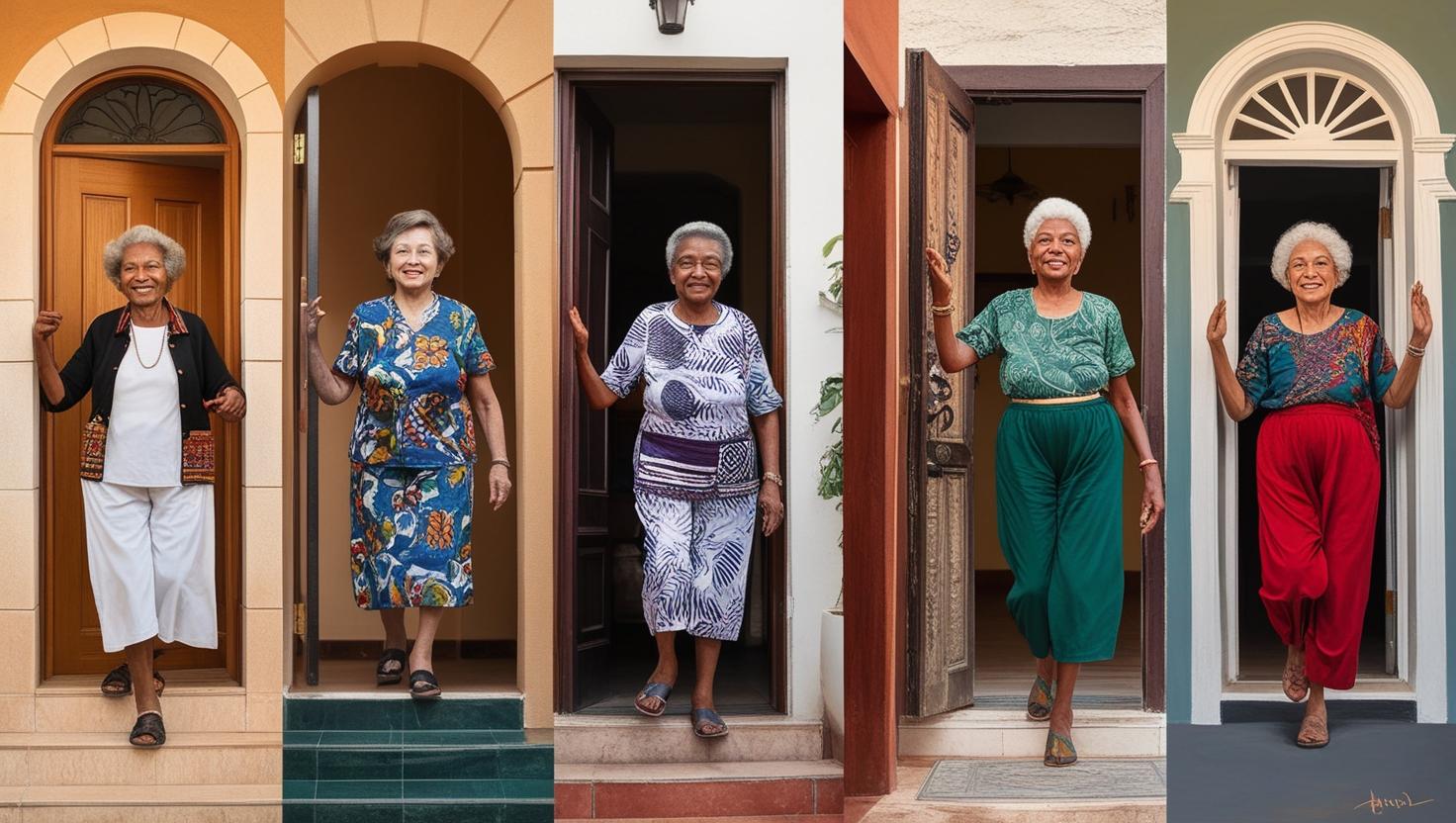 images of older women of different nationalities confidently stepping through a doorway images of older women of different nationalities confidently stepping through a doorway